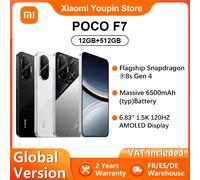 Versione globale POCO F7 Smartphone 5G IP68 6.83" 50MP Fotocamera Sony 120Hz 6500mAh Tipo-C Flagship Snapdragon ® 8s Gen 4 Xiaomi Black