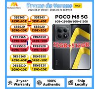 Versione Globale POCO M8 5G, Smartphone con Snapdragon 6 Gen 3, Fotocamera da 50MP, Display AMOLED da 6,77", Batteria da 5520mAh, Ricarica 45W, Cellulare POCO