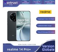 Versione globale realme 14 Pro + 5G Smartphone Snapdragon7s Gen 3 6000mAh Batteria 80W SUPERVOOC Carica Sony 3X Periscope OIS Camera Pearl White