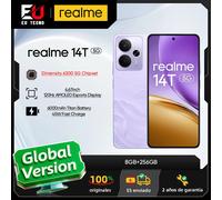 Versione globale realme 14T 5G Smartphone MediaTek Dimensity 6300 Chipset 6000mAh Titan Batteria IP69 Resistenza all'acqua di livello superiore