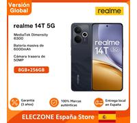 Versione globale realme 14T 5G Smartphone MediaTek Dimensity 6300 Display OLED da 6,67” Batteria 6000mAh Next AI Resistenza all'acqua IP69 Titanio