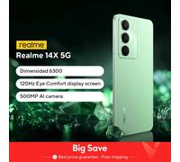 Versione globale realme 14X 5G Smartphone Dimensity 6300 5G Chipset 50MP AI Camera 120Hz Eye Comfort Display 5000mAh Batteria IP64 Carbon Black