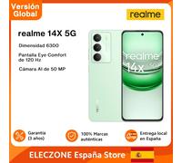 realme 14x 5G Smartphone 6+128GB, MediaTek Dimensity 6300, Fotocamera da 50MP, Display curvo da 120Hz, Batteria massiva da 5000mAh, Cellulari Android 15, Octa-core, Verde (senza adattatore)