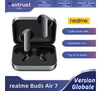 Versione globale realme Buds Air 7 52dB Smart Active Noise Cancellation 12,4mm Deep Bass Driver Bluetooth5.4 360° Spatial Audio Effect IP55 Earphone
