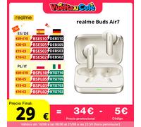 Versione globale realme Buds Air 7 52dB Smart Active Noise Cancellation 12,4mm Deep Bass Driver Bluetooth5.4 360° Spatial Audio Effect IP55 Earphone Oro
