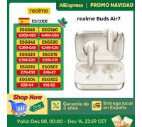 Versione globale realme Buds Air 7 52dB Smart Active Noise Cancellation 12,4mm Deep Bass Driver Bluetooth5.4 360° Spatial Audio Effect IP55 Earphone