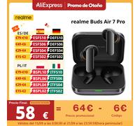 Versione globale realme Buds Air 7 Pro 53dB Cancellazione attiva del rumore Vero auricolare wireless Batteria 48 ore Cuffie Bluetooth 5.4 Fiery Red