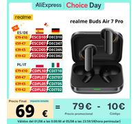 Versione globale realme Buds Air 7 Pro Auricolare 53dB Cancellazione del rumore in tempo reale 11 + 6mm Driver Dual-DAC Al Traduttore live Gloria Beige