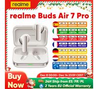 Versione globale realme Buds Air 7 Pro Auricolare senza fili 53dB Cancellazione del rumore in tempo reale 11+6mm Driver Dual-DAC Al Live Translator