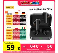 Versione globale realme Buds Air 7 Pro Auricolare senza fili 53dB Cancellazione del rumore in tempo reale 11+6mm Driver Dual-DAC Al Live Translator Corse Verde