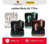 Versione globale realme Buds Air 7 Pro Auricolari 53dB Cancellazione del rumore in tempo reale Driver Dual-DAC da 11+6 mm Al Live Translator