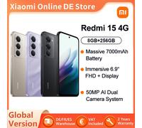 Versione globale Redmi 15 4G Smartphone 8GB/256GB Potente Snapdragon ® 685 AI Doppia Fotocamera 6,9" FHD 7000mAh Xiaomi Super Batteria 33W
