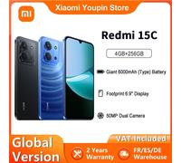 Xiaomi Redmi 15C - Smartphone da 4 + 256GB, Luz de Lun Azzurra, Schermo da 6.9" 120Hz, MediaTek Helio G81-Ultr, Fotocamera da 50MP, 6000mAh, Non include caricabatterie