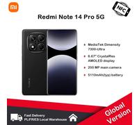 Versione globale Redmi Note 14 Pro 5G NFC Smartphone dimensioni 7300 + 200MP fotocamera 1.5K 120Hz schermo AMOLED