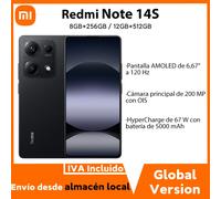 Versione globale Redmi Note 14S MediaTek Helio G99 Ultra 200MP pro grado Al sistema di telecamere 6,67" AMOLED 120Hz Display 5000mAh Global Version Black