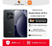 Versione Globale Redmi Note 15 Pro 4G Smartphone, Batteria 6500mAh 45W, Fotocamera Principale 200MP OIS, Display 6.77" 120Hz, Cellulare Xiaomi