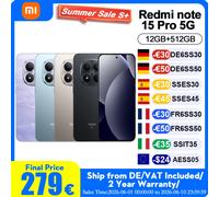 Versione Globale REDMI Note 15 Pro 5G 12 + 512GB, Display AMOLED Crystal Res 1.5K da 6.8', Nuova Batteria Massiccia da 6580mAh, Fotocamera da 200MP con Chiarezza Estrema