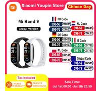 Versione globale Xiaomi Mi Band 9 Display AMOLED da 1.62 "durata della batteria di 21 giorni monitoraggio del sonno 150 + modalità sportive Midnight Black