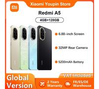 Versione globale Xiaomi redmi A5 4GB 128GB Smartphone 32MP AI doppia fotocamera 6.88 "120hz Display Seite Finger abdruck 5200mah Schnel Midnight Black 4+128GB