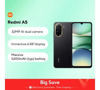 Versione globale Xiaomi Redmi A5 No NFC Display da 6,88" 120Hz Fotocamera da 32MP Batteria grande da 5200mAh Telefono cellulare Android 15 Global Version Black