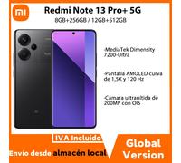 Versione globale Xiaomi Redmi Note 13 Pro Plus 5G MediaTek Dimensity 7200-Ultra 200MP OIS Fotocamera Global Version Black