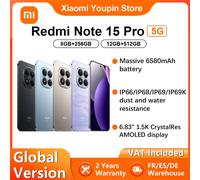 Versione Globale Xiaomi REDMI Note 15 Pro 5G smartphone 5G 6.83" fotocamera principale da 200MP 6580mAh ricarica a 45W IP66 IP68 IP69 IP69K NFC