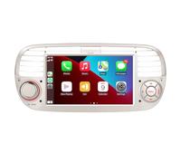 [Versione Plus] Aphrfamma Autoradio compatibile con CarPlay wireless/Android Auto per Fiat Fiat 500 2007-2015 con 7 Pollici IPS Bluetooth/FM/AM/USB/Mirror Link/Touch Display (bianco)
