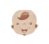 (Versione tedesca) WeddHuis Scatola per denti da latte in legno per denti da latte per bambini e bambine - scatola per denti da latte in legno - idee regalo per battesimo e compleanno
