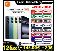 Versione UK Xiaomi Redmi Note 14 4G Smartphone Helio G99-Ultra 6.67 ''Display AMOLED 120Hz108MP AI Fotocamera 5500mAh Batteria NFC
