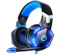 VersionTECH. G2000 - Cuffie da gioco per controller PS5, PS4, Xbox One, Bass Surround con cancellazione del rumore, cuffie sovrauricolari con luci LED per Mac, laptop, Xbox Series X S, Nintendo Switch
