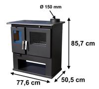 Verso Cs 7.7 kW - Stufa a Legna con Forno Inox e Piastra Superiore Riscaldata