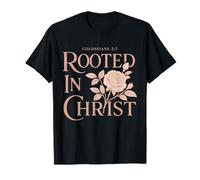 Verso della Bibbia Cristiana Floreale Rooted in Cristo Boho Maglietta