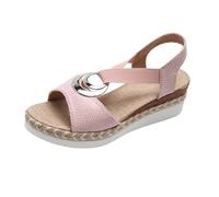 Verso l'estate: sandali con plateau con punta ondulata e design elegante per un look casual e alla moda. (43)