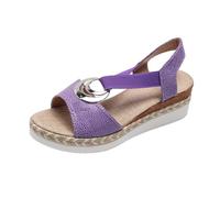 Verso l'estate: sandali con plateau con punta ondulata e design elegante per un look casual e alla moda. (Purple, 37)