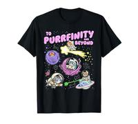 Verso Purrfinity e oltre Space Cats Astronaut Design Maglietta