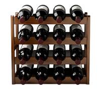 Verstile, portabottiglie impilabile per 20 bottiglie di vino, in legno, organizer per bottiglie d'acqua per frigorifero, supporto per il trasporto del vino, per dispensa, armadietto, piano di lavoro