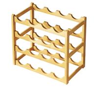 Verstile, portabottiglie impilabile per 20 bottiglie di vino, in legno, organizer per bottiglie d'acqua per frigorifero, supporto per il trasporto del vino, per dispensa, armadietto, piano di lavoro