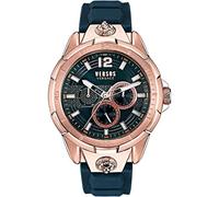 Versus Versace Runyon - Orologio da uomo con cinturino da 44 mm, oro rosa/blu, cinturino, oro rosa/blu, Sport