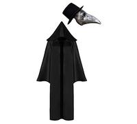 VersusModa Dottore della Peste Simile SCP-049 Maschera Carnevale Travestimento Cosplay CAPEMAX1 MEDICP1 (Maschera Testa + Mantello, XL)
