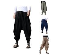 VersusModa Pantaloni Uomo Harem alla Turca Etnico Man Trousers Harem Pants PAMAN05 (L, Nero)