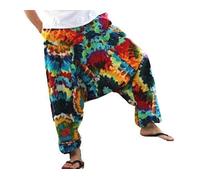 VersusModa Pantaloni Uomo Harem alla Turca Stampa Etnica Man Trousers Harem Pants PAMAN20 (IT, Testo, Taglia Unica, Regular, Regular, Multicolore)