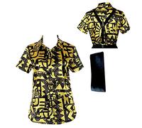 VersusModa Simile Undici Undi Vestito Carnevale Donna Bambina Cosplay Stranger Costume Things UNDST04 (Set 3 pezzi, S)
