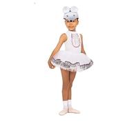 VersusModa Tutù in Velluto Topolino Danza 1st Position Saggio Ballet Velvet Tutu FPC23063 (Bianco, M, Solo Tutu)