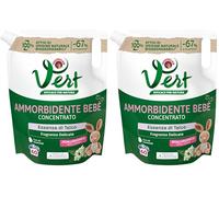 Vert - Ammorbidente Lavatrice Bebè Concentrato - Essenza di Talco, Fragranza di Lunga Durata 100% Origine Naturale, Ipoallergenico, per Pelli Sensibili - Flacone da 1200 ml, 60 Lavaggi
