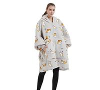 VERTAST Coperta indossabile Felpa Fodera Sherpa Zip Oversize, Super Morbida Coperta di Peluche Caldo Hoodie Cerniera, Regali con Cappuccio a casa per Gli Amanti del Divano Donne Uomini, Gatto
