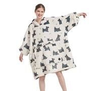 VERTAST Felpa con cappuccio oversize per uomo e donna, in pile Sherpa, coperta indossabile, calda, regalo per gli amanti del divano, Beige - Cane, Audlt