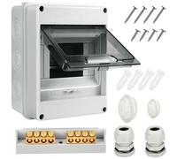 Verteilerkasten Aufputz,IP65 Waterproof Sicherungskasten Aufputz,mit Messingklemmen, Unterverteilung Aufputz 1 Reihig für 5 8 12 Modules, für Garten oder Außenbereichen, Villen, Ladesäulen (5 moduli)