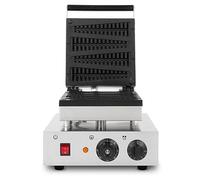 VERTES Macchina per Waffle su Stecco, 4 Waffle alla Volta, 80 pezzi/h, Regolabile 0-300°C, Antiaderente, Piastra in Ghisa con Corpo in Acciaio Inox, Waffle Maker 1800 W, Timer, Manico Termoresistente