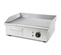 VERTES Plancha professionale 3000W in acciaio inox (superficie di cottura liscia 55x35cm, termostato, temperatura 50-300°C, protezione contro schizzi e calore, vaschetta di raccolta)