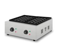 VERTES Takoyaki Maker, Macchina per Takoyaki 4000W, Grill con alloggiamento in acciaio inox, 2x Temperatura a 300 °C, 2x Piastra grill in ghisa con rivestimento antiaderente, 56 cavità rotonde